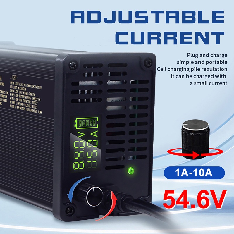 84V 20A Smart Charger - شاحن بطارية ليثيوم قابل للتعديل 48