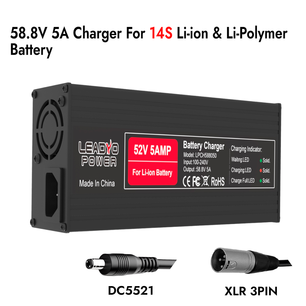 شاحن بطارية ليثيوم 54.6 فولت 5 - مراجعة 84V 20A Smart Charger وسعره